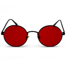 Carica l&#39;immagine nel visualizzatore di Gallery, occhiali da sole rotondi in metallo con montatura in metallo oro da uomo stile estivo retrò da donna occhiali da sole con lenti rosse unisex giallo rosa nero 