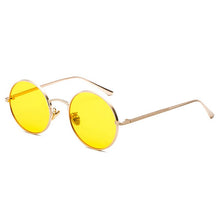 Carica l&#39;immagine nel visualizzatore di Gallery, occhiali da sole rotondi in metallo con montatura in metallo oro da uomo stile estivo retrò da donna occhiali da sole con lenti rosse unisex giallo rosa nero 