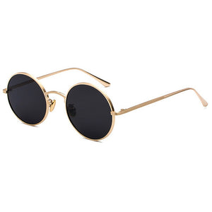 occhiali da sole rotondi in metallo con montatura in metallo oro da uomo stile estivo retrò da donna occhiali da sole con lenti rosse unisex giallo rosa nero 