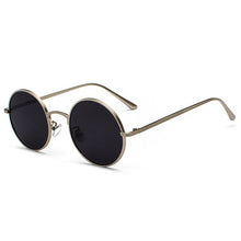 Carica l&#39;immagine nel visualizzatore di Gallery, occhiali da sole rotondi in metallo con montatura in metallo oro da uomo stile estivo retrò da donna occhiali da sole con lenti rosse unisex giallo rosa nero 