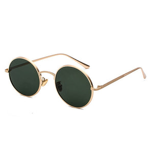 occhiali da sole rotondi in metallo con montatura in metallo oro da uomo stile estivo retrò da donna occhiali da sole con lenti rosse unisex giallo rosa nero 