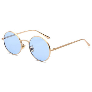 occhiali da sole rotondi in metallo con montatura in metallo oro da uomo stile estivo retrò da donna occhiali da sole con lenti rosse unisex giallo rosa nero 