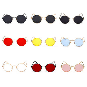 occhiali da sole rotondi in metallo con montatura in metallo oro da uomo stile estivo retrò da donna occhiali da sole con lenti rosse unisex giallo rosa nero 