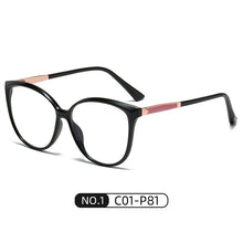 Load image into Gallery viewer, ins anti-blue glasses female trend full frame metal spring feet flat mirror brand designer fake glasses women accessories