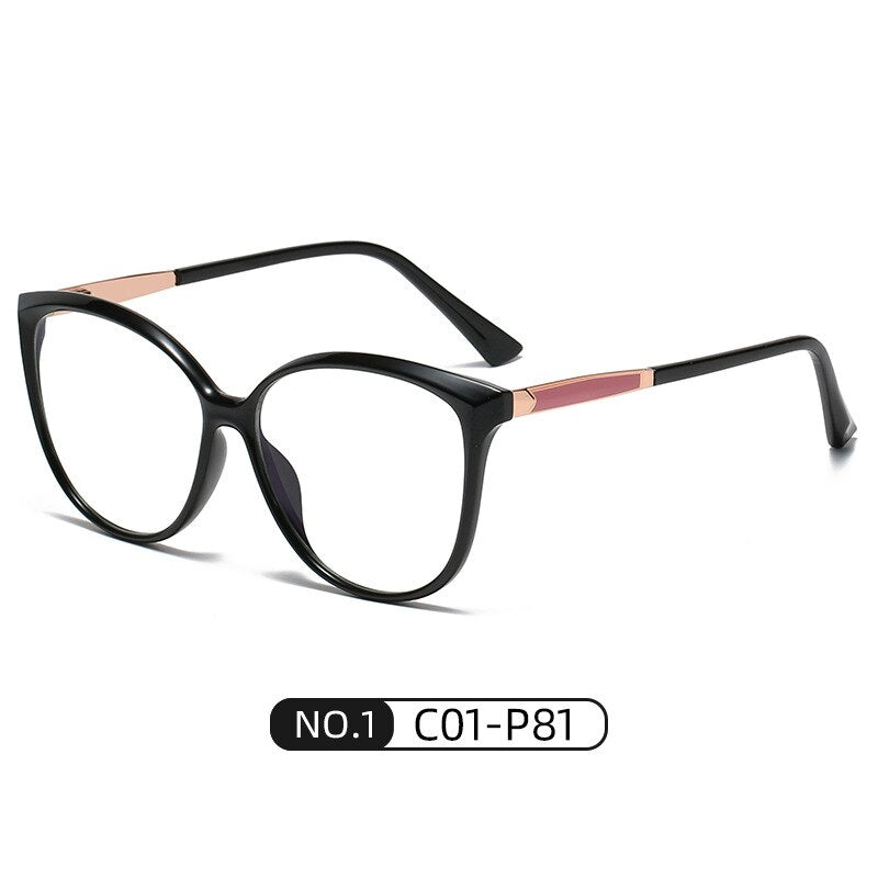 ins anti-blue glasses female trend full frame metal spring feet flat mirror brand designer fake glasses women accessories