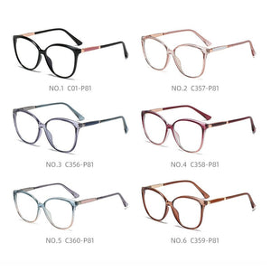 ins anti-blue glasses female trend full frame metal spring feet flat mirror brand designer fake glasses women accessories