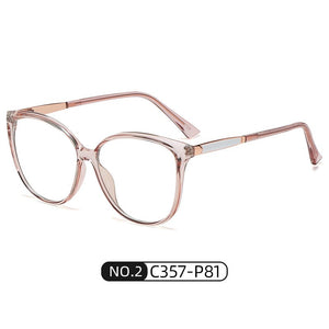 ins anti-blue glasses female trend full frame metal spring feet flat mirror brand designer fake glasses women accessories