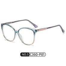 Load image into Gallery viewer, ins anti-blue glasses female trend full frame metal spring feet flat mirror brand designer fake glasses women accessories