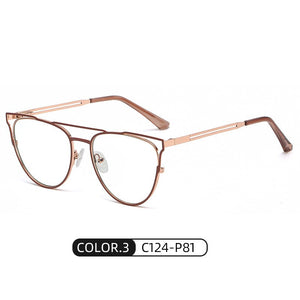 ins anti-blue glasses female trend personality full-frame metal spring feet flat mirror brand designer fake glasses