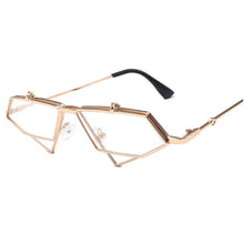Load image into Gallery viewer, irregular polygon sun glasses men and women sunglasses retro punk wind flip ultra light sunglasses