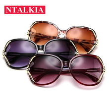 Load image into Gallery viewer, ladies Elegant Cat Eye sunglasses For Women trend sunglasses flowers Sun glasses personalized hollow oval sunglasses