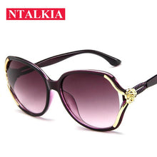 Load image into Gallery viewer, ladies Elegant Cat Eye sunglasses For Women trend sunglasses flowers Sun glasses personalized hollow oval sunglasses