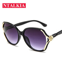 Load image into Gallery viewer, ladies Elegant Cat Eye sunglasses For Women trend sunglasses flowers Sun glasses personalized hollow oval sunglasses