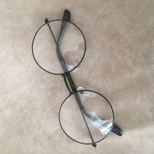 Load image into Gallery viewer, man Woman Retro Large Round Glasses Transparent Metal eyeglass frame Black Silver Gold spectacles Eyeglasses