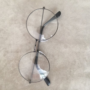 man Woman Retro Large Round Glasses Transparent Metal eyeglass frame Black Silver Gold spectacles Eyeglasses