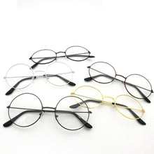 Load image into Gallery viewer, man Woman Retro Large Round Glasses Transparent Metal eyeglass frame Black Silver Gold spectacles Eyeglasses