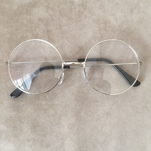 Load image into Gallery viewer, man Woman Retro Large Round Glasses Transparent Metal eyeglass frame Black Silver Gold spectacles Eyeglasses