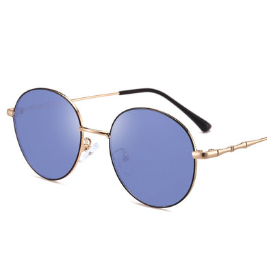 men And Women Retro Color-Changing Polarized Ocean Round Frame Sunglasses Trend Sunglasses