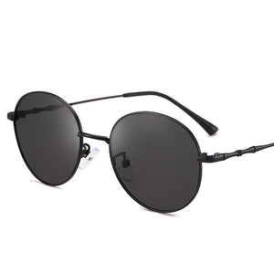 men And Women Retro Color-Changing Polarized Ocean Round Frame Sunglasses Trend Sunglasses