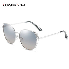 Load image into Gallery viewer, men and women gradient polarized sunglasses painted cat eye metal sunglasses European and American glasses outdoors