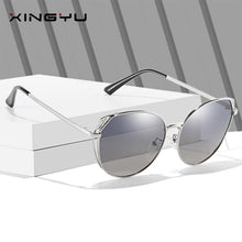 Load image into Gallery viewer, men and women gradient polarized sunglasses painted cat eye metal sunglasses European and American glasses outdoors