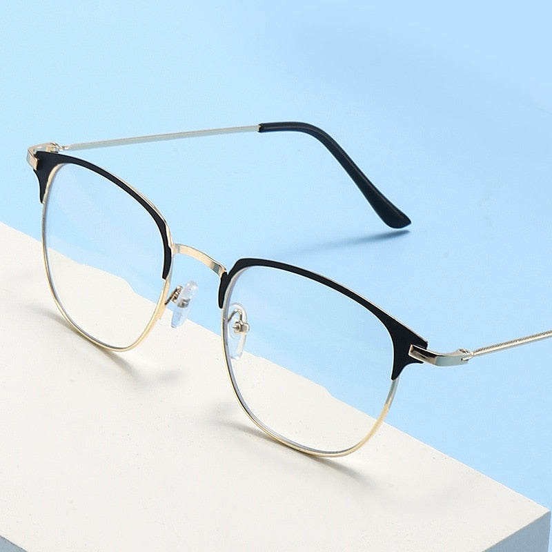 metal big frame reading glasses anti-blue light radiation glasses HD metal frame reading glasses