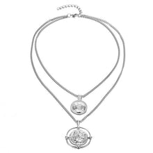 Load image into Gallery viewer, New multi-layer crystal Moon necklaces and pendants for women Vintage charm gold choker necklace