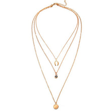 Load image into Gallery viewer, New multi-layer crystal Moon necklaces and pendants for women Vintage charm gold choker necklace