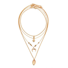 Load image into Gallery viewer, New multi-layer crystal Moon necklaces and pendants for women Vintage charm gold choker necklace