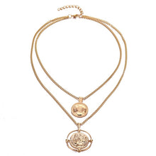 Load image into Gallery viewer, New multi-layer crystal Moon necklaces and pendants for women Vintage charm gold choker necklace