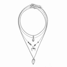 Load image into Gallery viewer, New multi-layer crystal Moon necklaces and pendants for women Vintage charm gold choker necklace