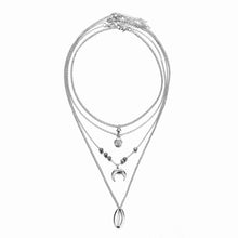 Load image into Gallery viewer, New multi-layer crystal Moon necklaces and pendants for women Vintage charm gold choker necklace