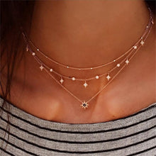 Load image into Gallery viewer, New multi-layer crystal Moon necklaces and pendants for women Vintage charm gold choker necklace