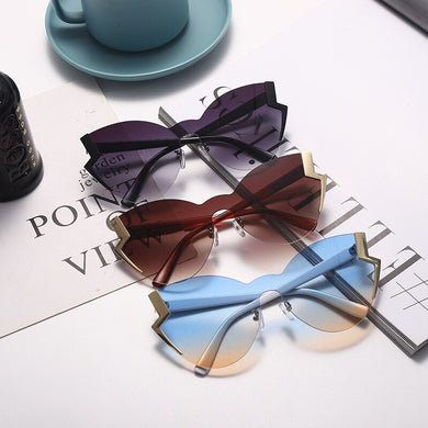 personality sunglasses for women  butterfly sunglasses frameless trimmed one-piece sunglasses