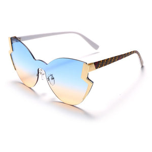 personality sunglasses for women  butterfly sunglasses frameless trimmed one-piece sunglasses