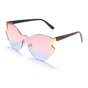 personality sunglasses for women  butterfly sunglasses frameless trimmed one-piece sunglasses