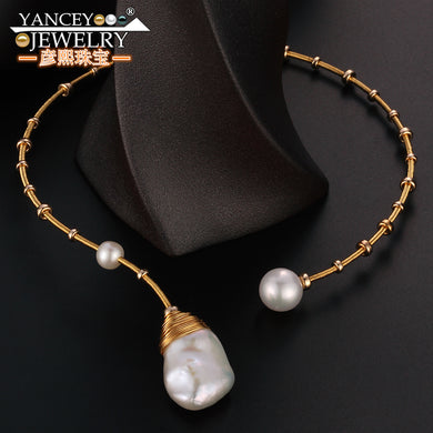New popular elements Original design Natural Baroque pearl necklace for women and girl Fine jewelry G9k gold, High-end luxury