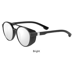 round frame men's sunglasses cyberpunk style retro steampunk sunglasses men outdoor driving fishing glasses UV400