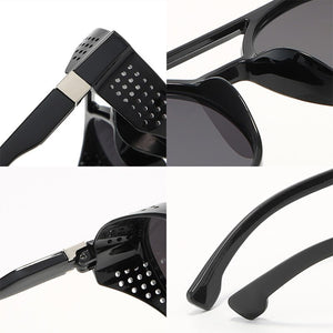 round frame men's sunglasses cyberpunk style retro steampunk sunglasses men outdoor driving fishing glasses UV400