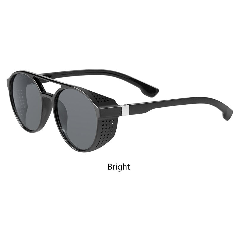 round frame men's sunglasses cyberpunk style retro steampunk sunglasses men outdoor driving fishing glasses UV400