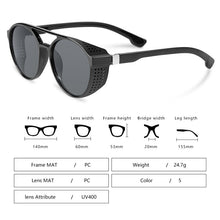 Load image into Gallery viewer, round frame men&#39;s sunglasses cyberpunk style retro steampunk sunglasses men outdoor driving fishing glasses UV400