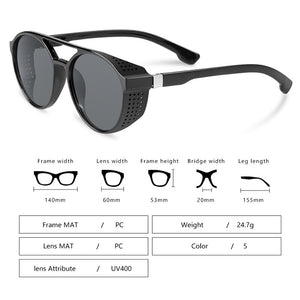 round frame men's sunglasses cyberpunk style retro steampunk sunglasses men outdoor driving fishing glasses UV400
