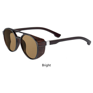 round frame men's sunglasses cyberpunk style retro steampunk sunglasses men outdoor driving fishing glasses UV400