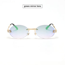 Load image into Gallery viewer, small oval sunglasses men uv400 retro frameless round sunglasses retro women 2023 oval small frame color film sunglasses fem
