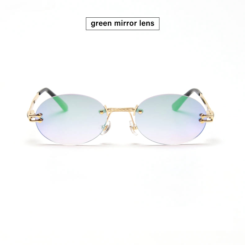 small oval sunglasses men uv400 retro frameless round sunglasses retro women 2023 oval small frame color film sunglasses fem
