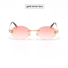Load image into Gallery viewer, small oval sunglasses men uv400 retro frameless round sunglasses retro women 2023 oval small frame color film sunglasses fem
