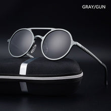 Carica l&#39;immagine nel visualizzatore di Gallery, Men&#39;s aluminum-magnesium frame polarized sunglasses retro round frame stylish driving sunglasses UV400
