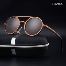 Carica l&#39;immagine nel visualizzatore di Gallery, Men&#39;s aluminum-magnesium frame polarized sunglasses retro round frame stylish driving sunglasses UV400