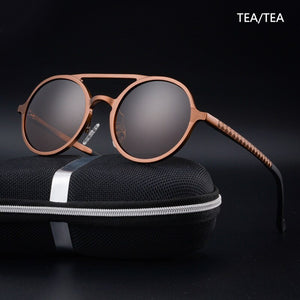 Men's aluminum-magnesium frame polarized sunglasses retro round frame stylish driving sunglasses UV400
