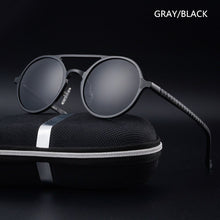 Carica l&#39;immagine nel visualizzatore di Gallery, Men&#39;s aluminum-magnesium frame polarized sunglasses retro round frame stylish driving sunglasses UV400